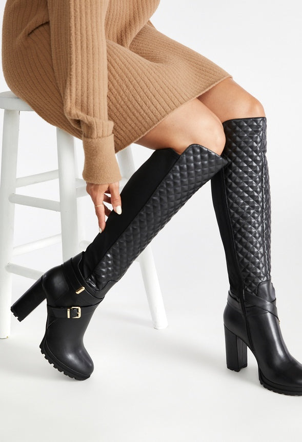 Ebeliz Quilted Front Boot Black Caviar