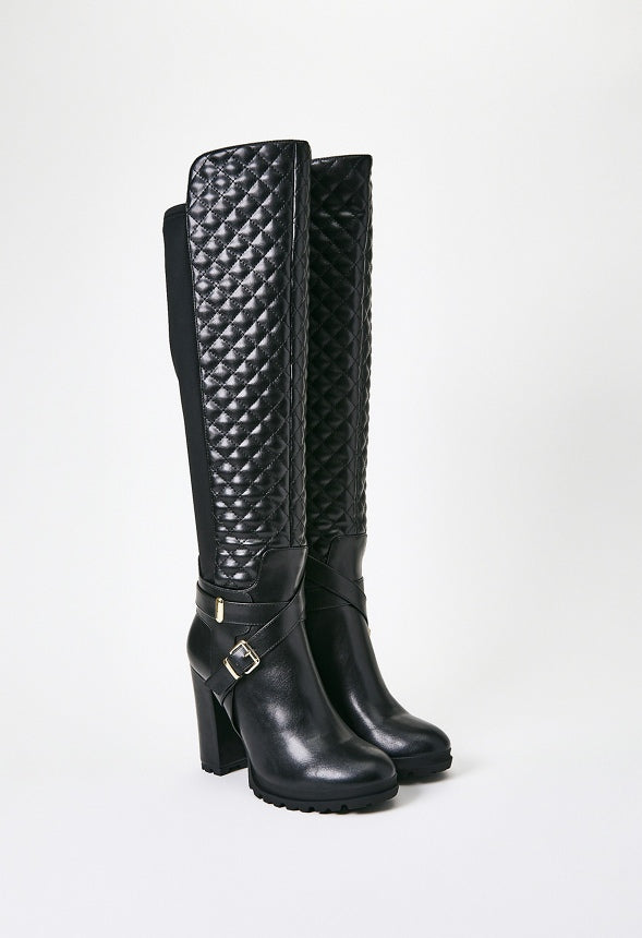 Ebeliz Quilted Front Boot Black Caviar
