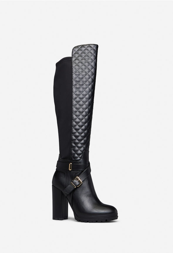 EBELIZ QUILTED FRONT BOOT Black Caviar