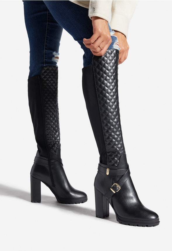 EBELIZ QUILTED FRONT BOOT Black Caviar