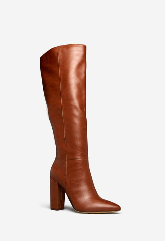 LARENA BLOCK HEEL BOOT Leather Brown