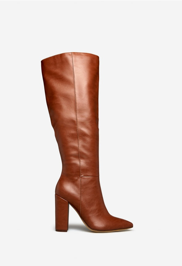 LARENA BLOCK HEEL BOOT Leather Brown