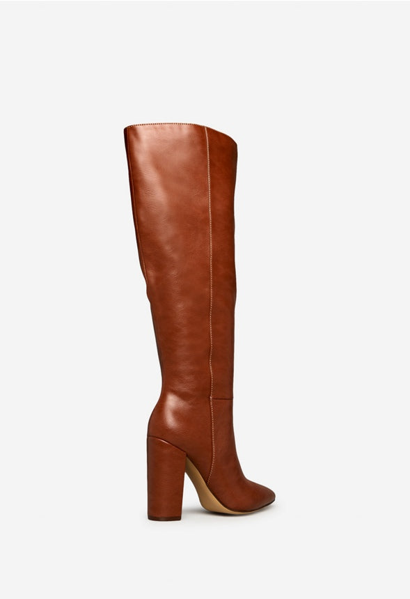 LARENA BLOCK HEEL BOOT Leather Brown