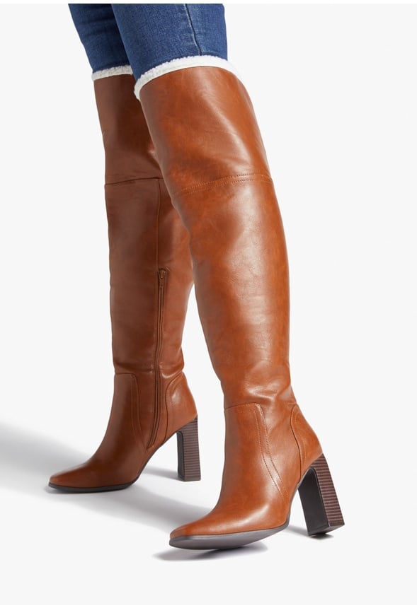 MARLOWE BLOCK HEEL BOOT Whiskey