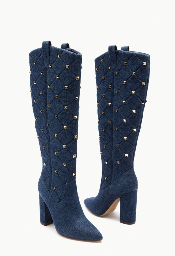 EMELIA HEELED BOOT Dark Denim