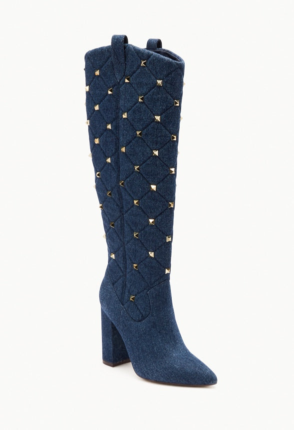 EMELIA HEELED BOOT Dark Denim