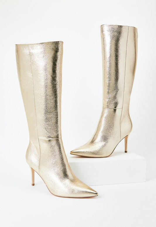 Khloy Tall Stiletto Boot Gold