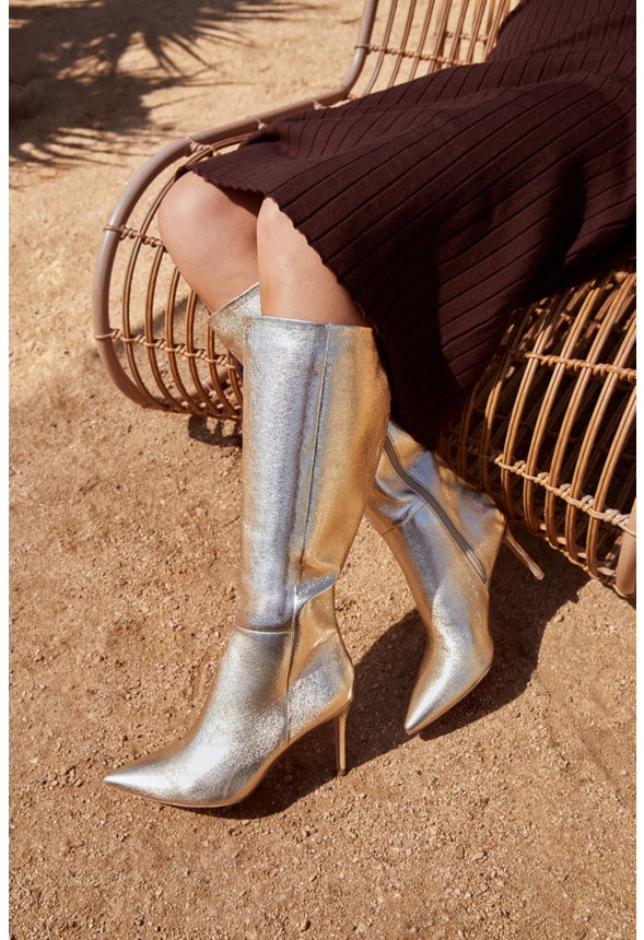 Khloy Tall Stiletto Boot Gold