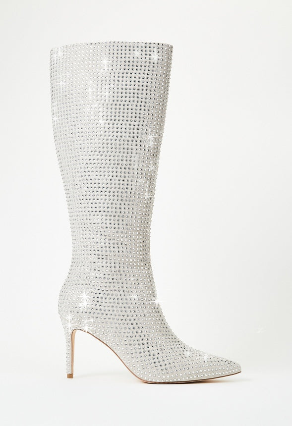 Khloy Tall Stiletto Boot Rhinestone