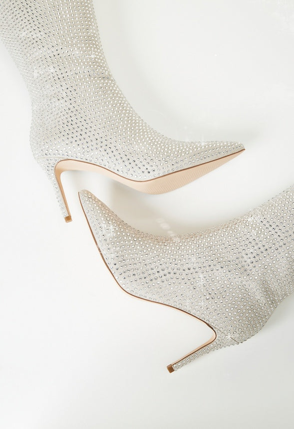 Khloy Tall Stiletto Boot Rhinestone