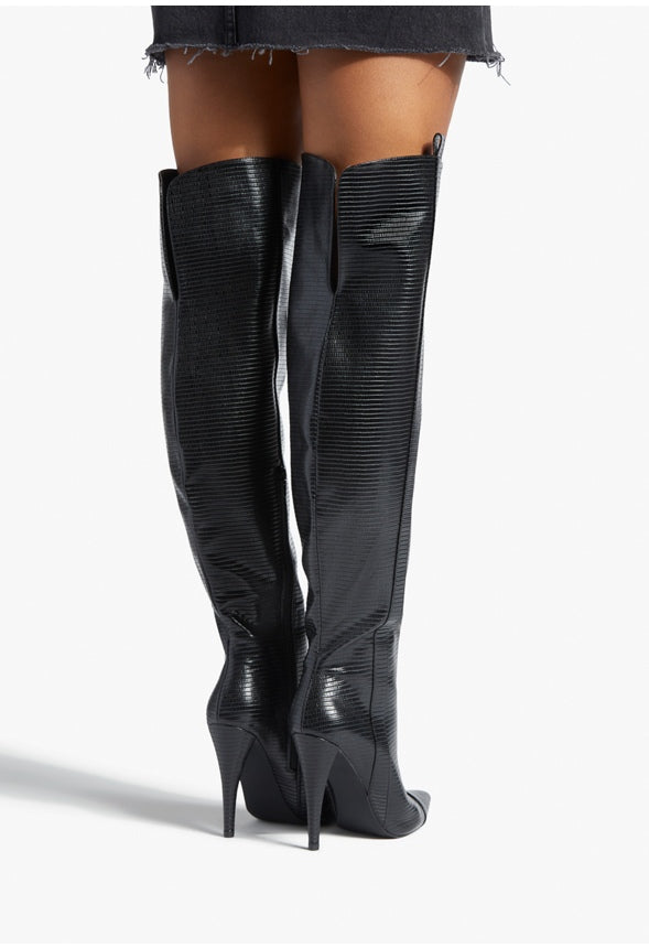 DAPHANY HEELED BOOT Black Caviar