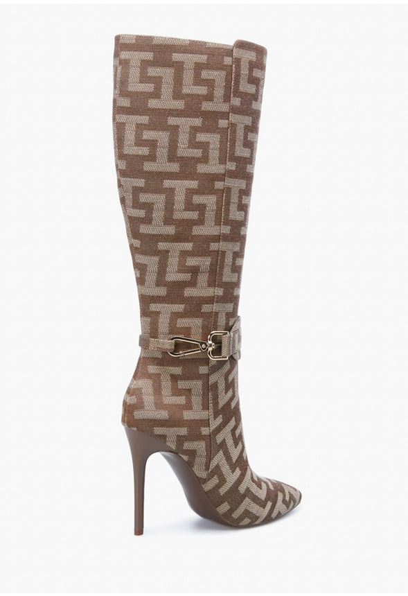 SARAH STILETTO BOOT Brown Logo