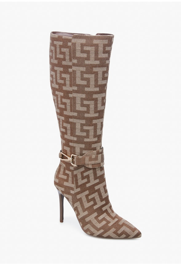 SARAH STILETTO BOOT Brown Logo