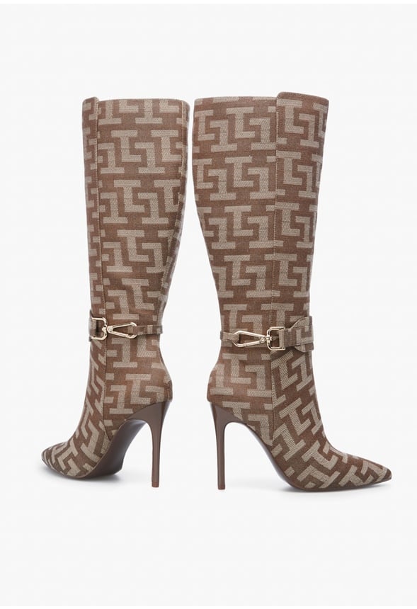SARAH STILETTO BOOT Brown Logo
