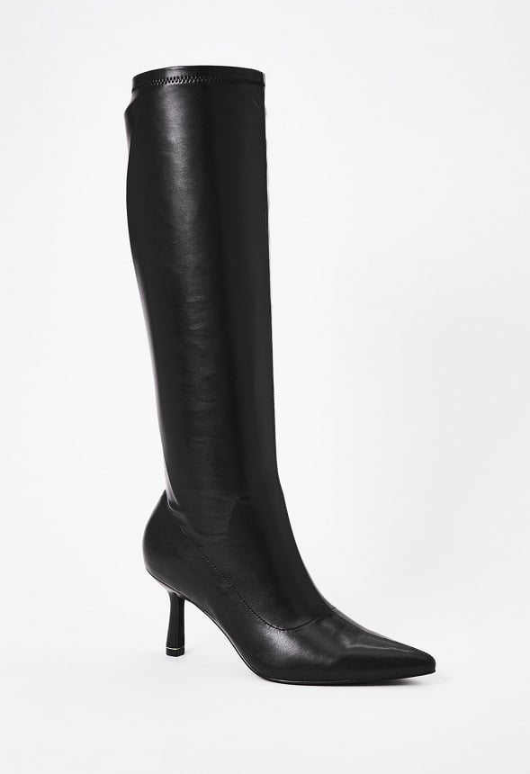Kendall Stretch Stiletto Boot Black Caviar