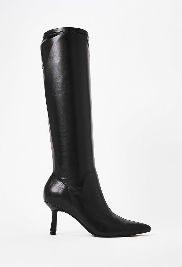Kendall Stretch Stiletto Boot Black Caviar