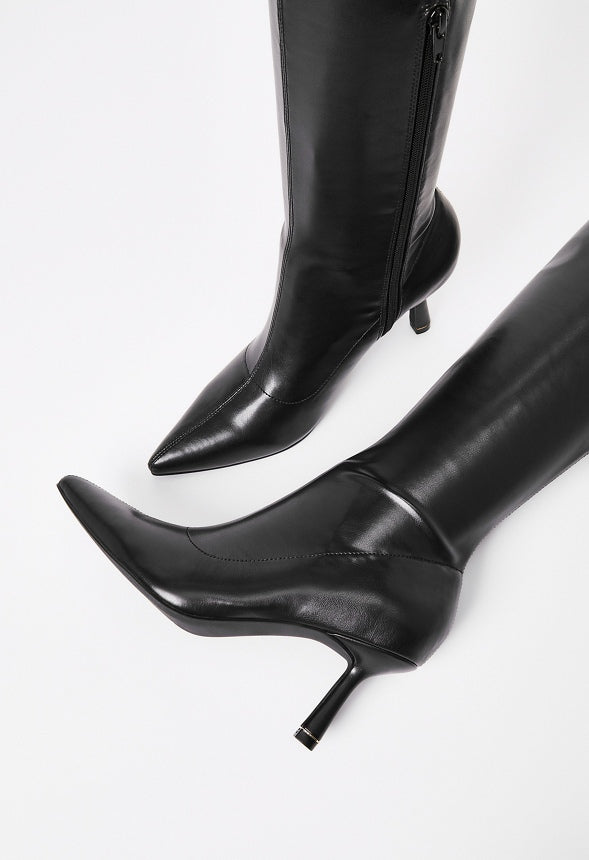 Kendall Stretch Stiletto Boot Black Caviar