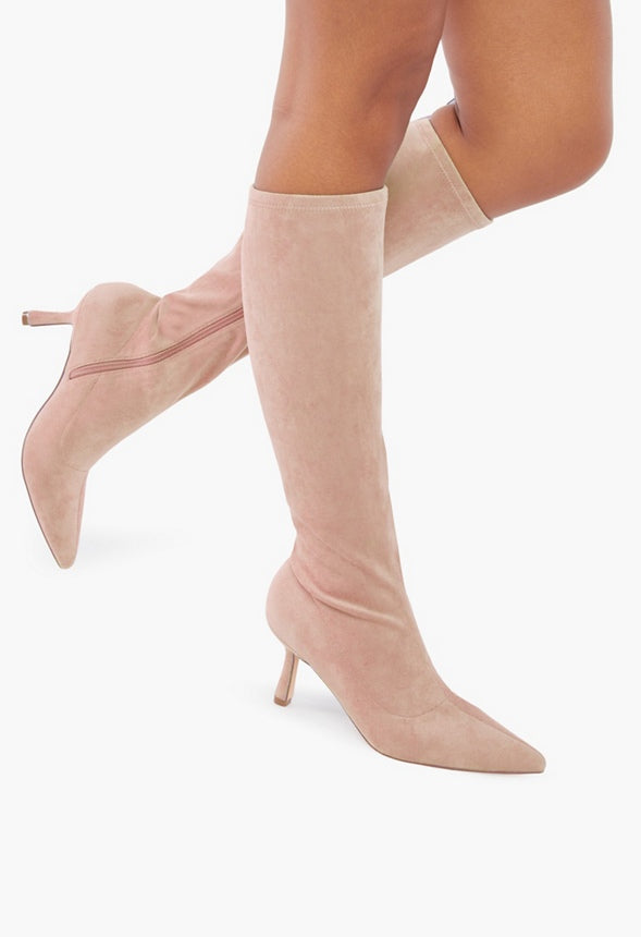 Kendall Stretch Stiletto Boot Rugby Tan