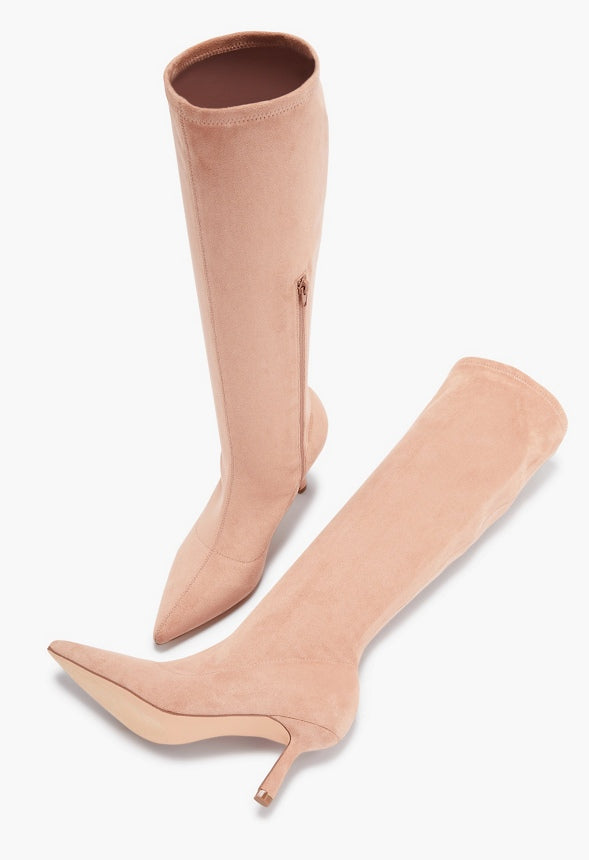Kendall Stretch Stiletto Boot Rugby Tan