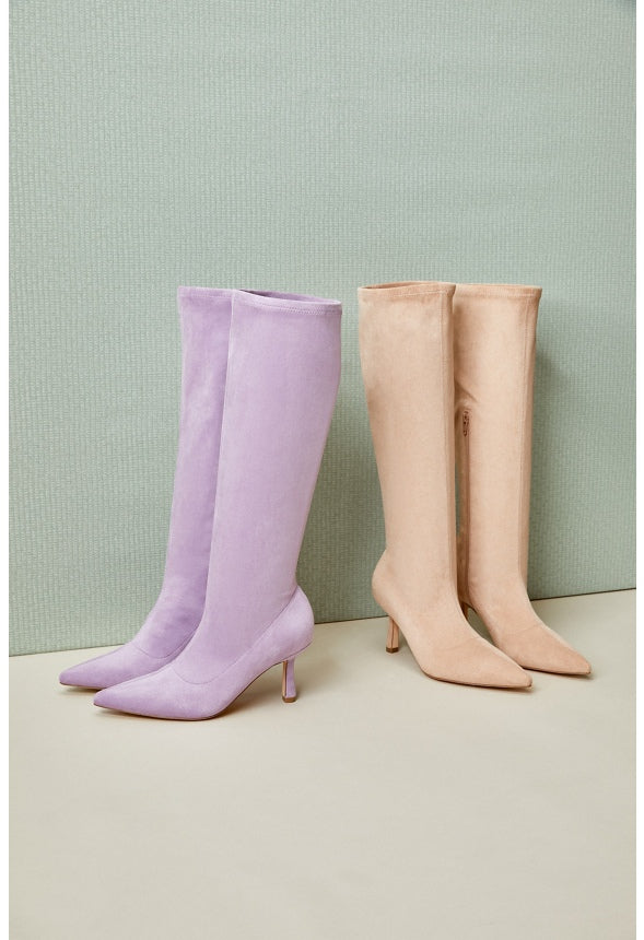 Kendall Stretch Stiletto Boot Rugby Tan
