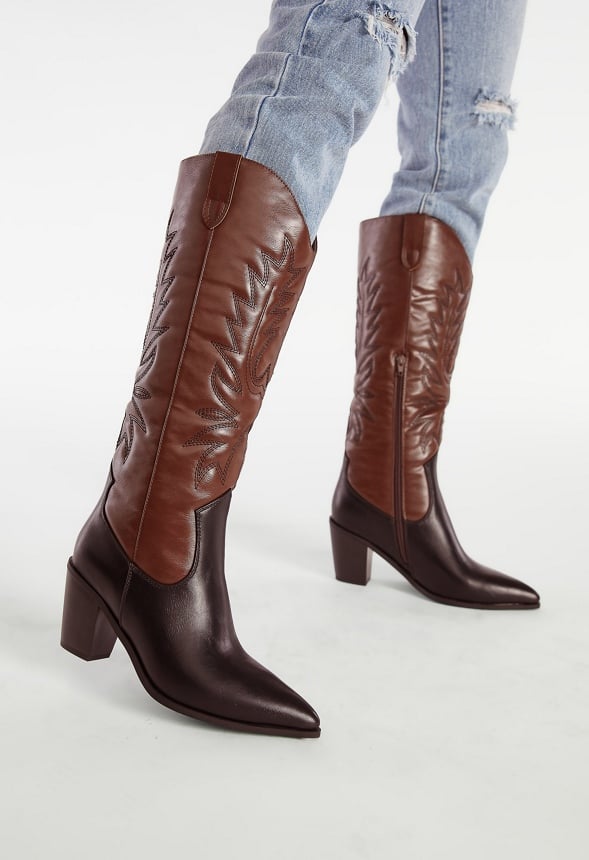 Delilah Western Boot Chocolate Lab/Black Caviar