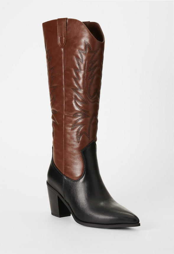 Delilah Western Boot Chocolate Lab/Black Caviar