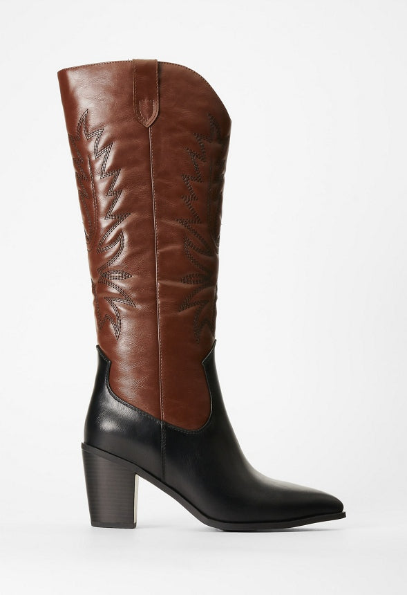 Delilah Western Boot Chocolate Lab/Black Caviar