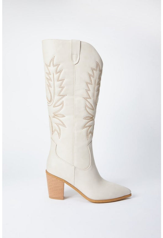 Delilah Western Boot Bone