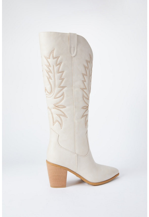 Delilah Western Boot Bone