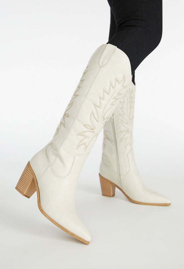 Delilah Western Boot Bone