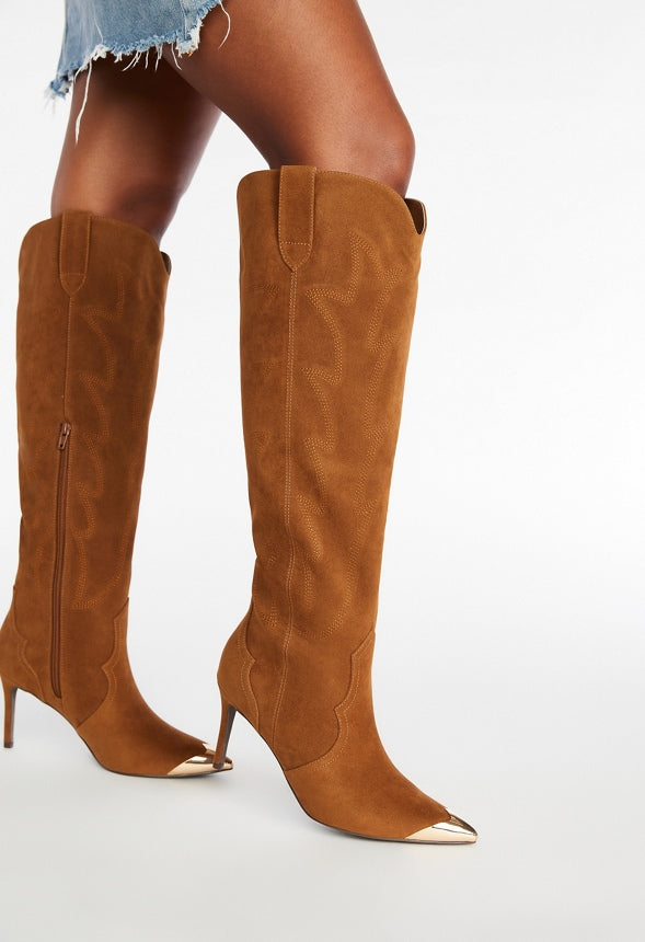 Jolene Stiletto Boot Camel