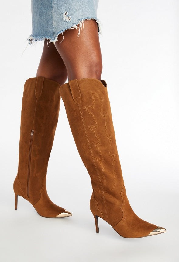 Jolene Stiletto Boot Camel