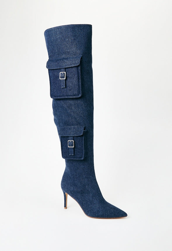 Nova Stiletto Boot Dark Denim