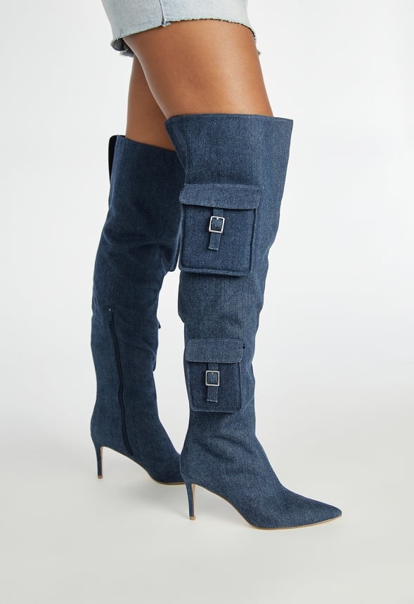 Nova Stiletto Boot Dark Denim