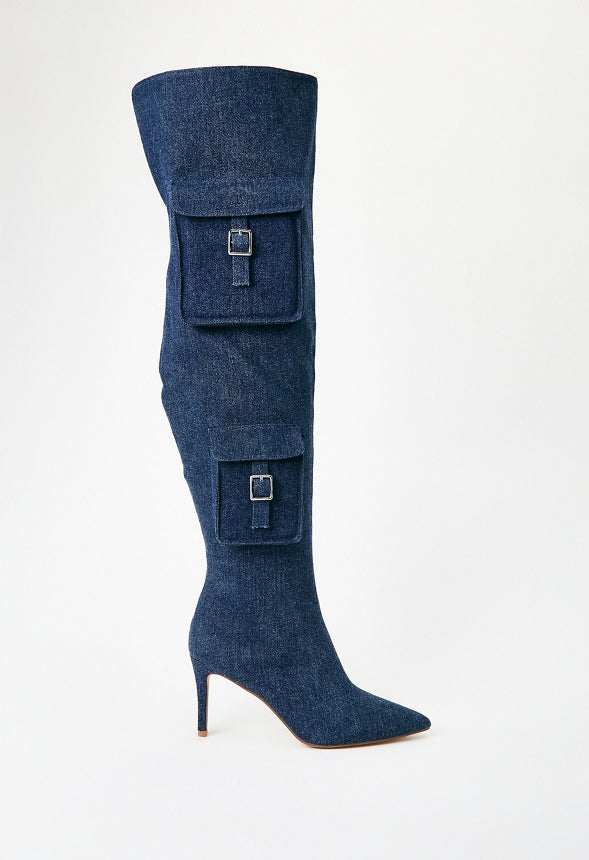 Nova Stiletto Boot Dark Denim