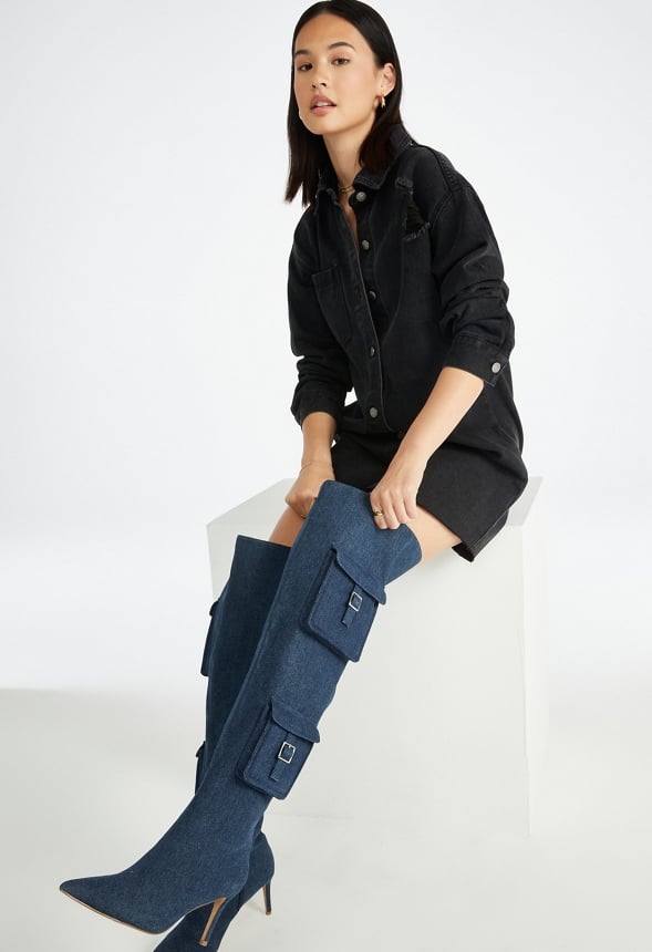 Nova Stiletto Boot Dark Denim