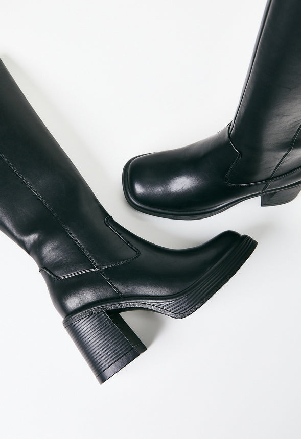 Romy Heeled Boot Black Caviar