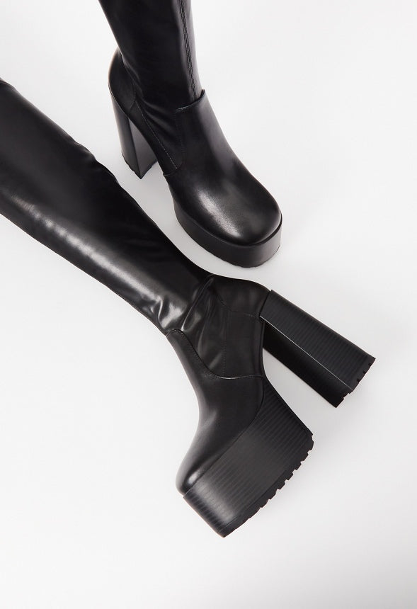 Reigan Heeled Boot Black