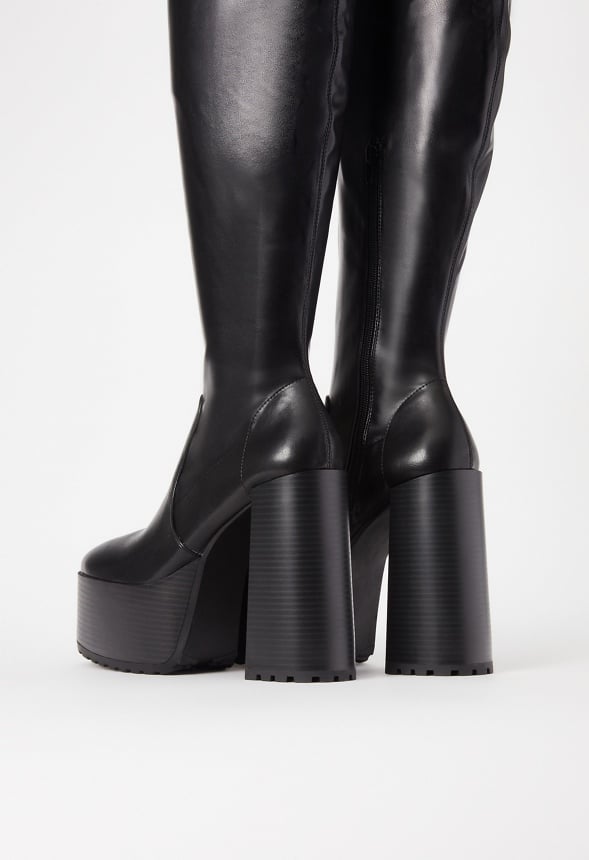 Reigan Heeled Boot Black