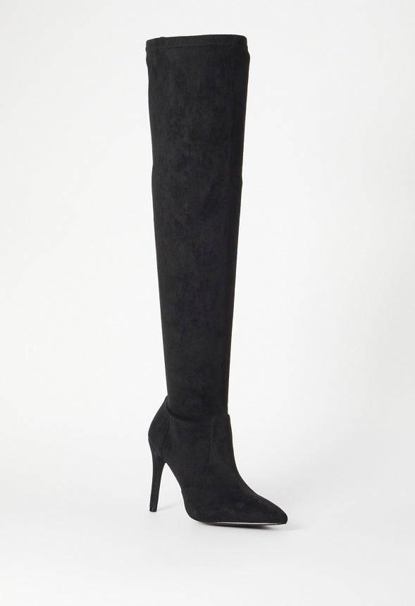 Ysabel Over-The-Knee Stiletto Boot Black Caviar