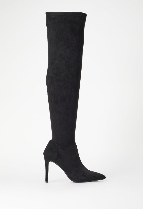 Ysabel Over-The-Knee Stiletto Boot Black Caviar