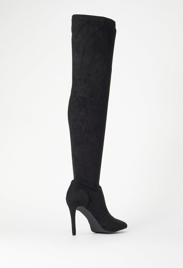 Ysabel Over-The-Knee Stiletto Boot Black Caviar