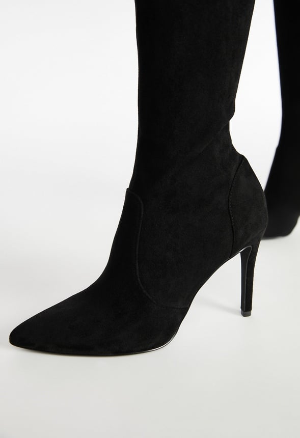 Ysabel Over-The-Knee Stiletto Boot Black Caviar