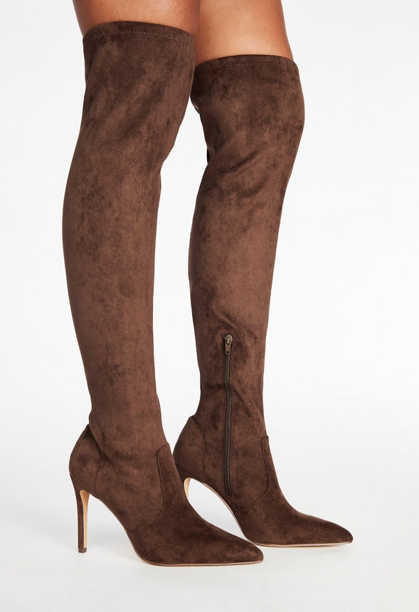 Ysabel Over-The-Knee Stiletto Boot Coffee