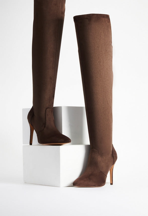Ysabel Over-The-Knee Stiletto Boot Coffee