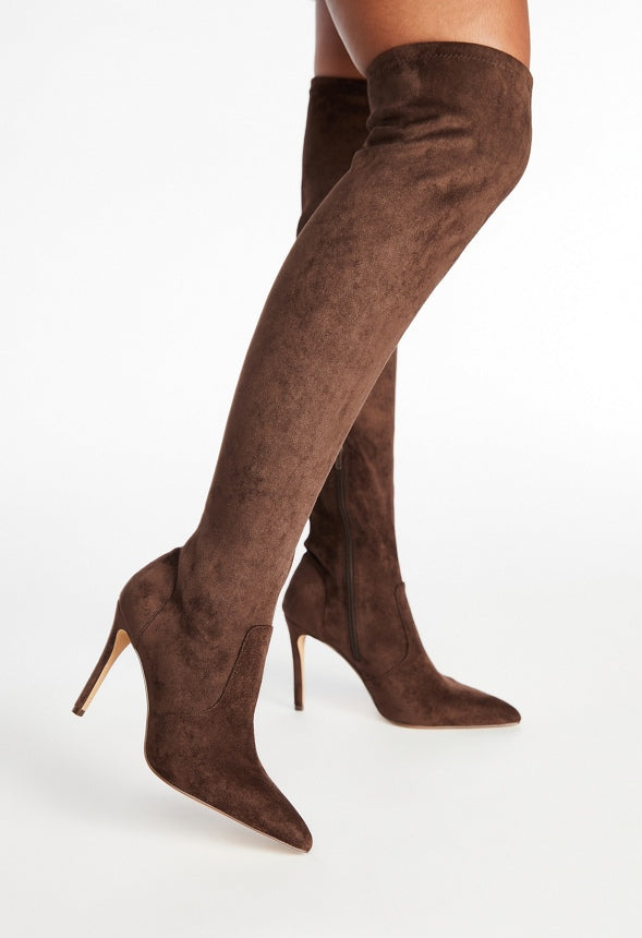 Ysabel Over-The-Knee Stiletto Boot Coffee