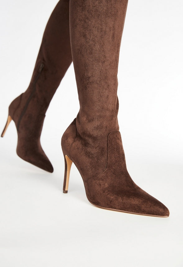 Ysabel Over-The-Knee Stiletto Boot Coffee