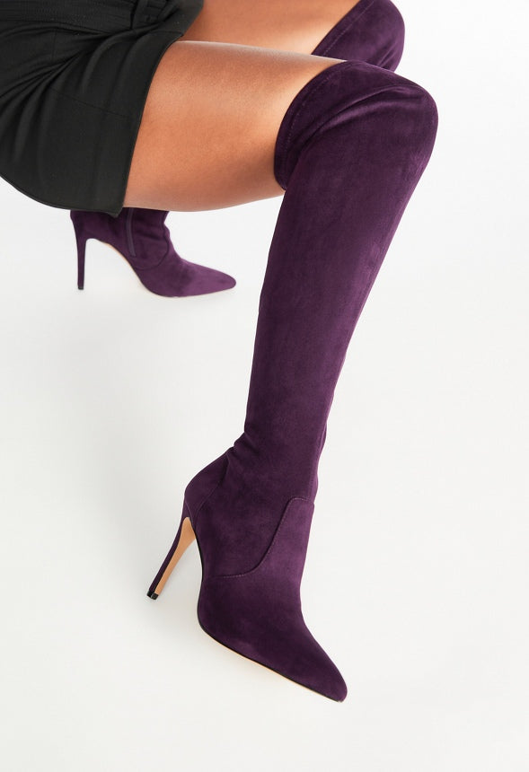 Ysabel Over-The-Knee Stiletto Boot Acai Purple
