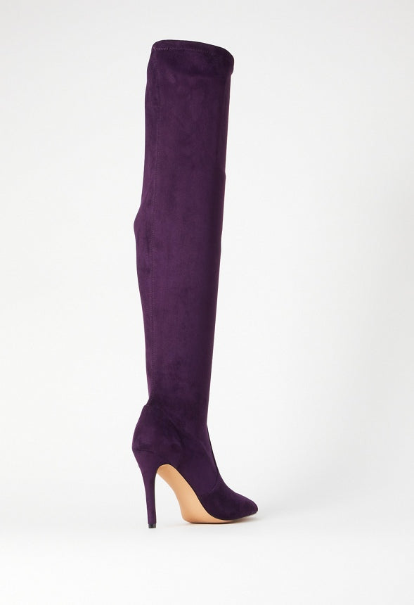 Ysabel Over-The-Knee Stiletto Boot Acai Purple