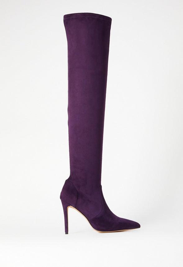 Ysabel Over-The-Knee Stiletto Boot Acai Purple